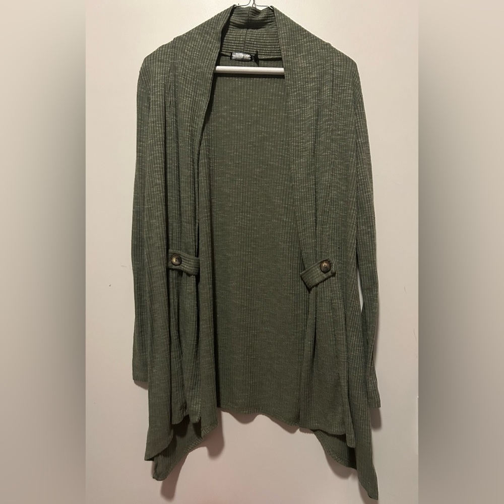 NWOT Long CURE M/L Olive Green Cardigan